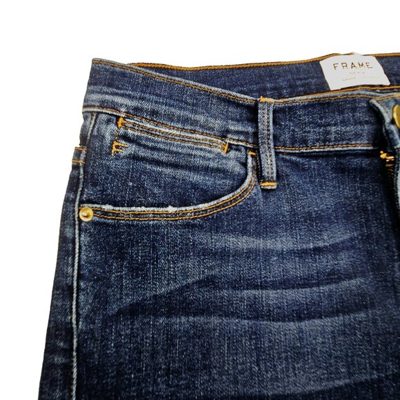 FRAME Denim Le High Straight Distressed Jeans in Randolph - Picture 5 of 9